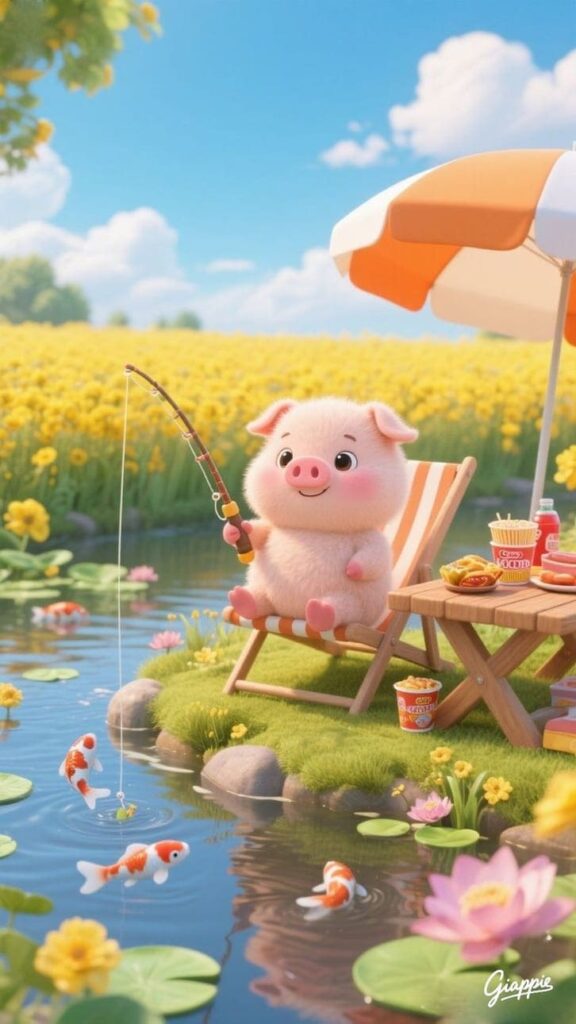Hình con lợn cute phù hợp làm hình nền điện thoại đẹp mắt