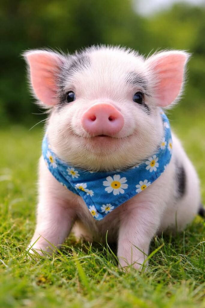 Hình ảnh con heo mập cute với thân hình tròn trịa đáng yêu