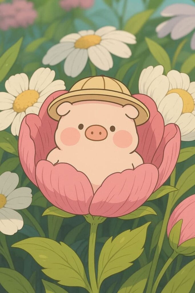 Hình con lợn cute với màu hồng dễ thương và nổi bật